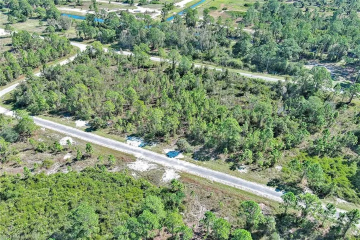 Aerial view of property's location featuring a forest