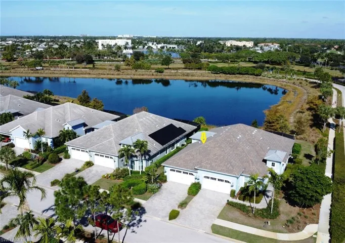 Drone / aerial view of a nearby body of water