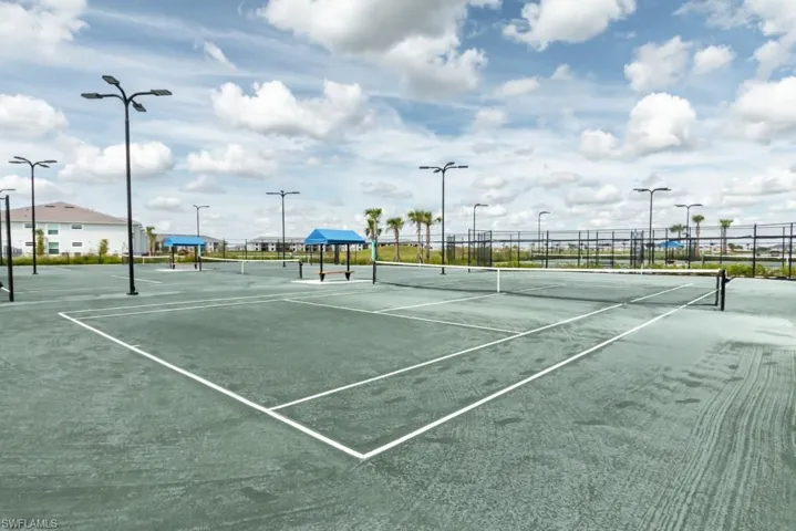 View of tennis court