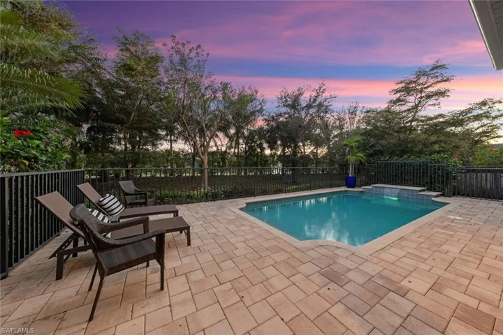 Sunset by the pool