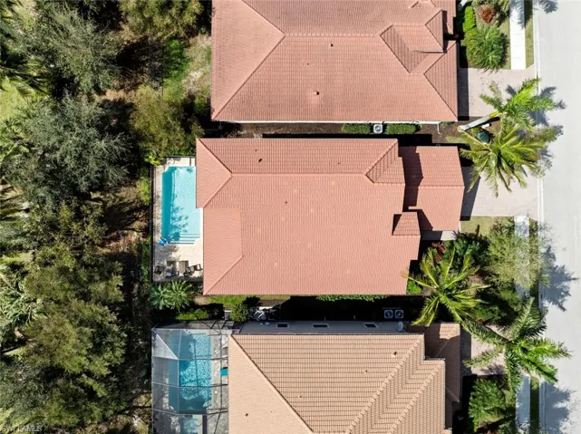 Aerial view directly above home