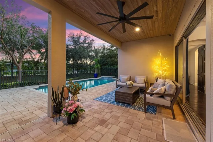 Covered space for relaxing on lanai