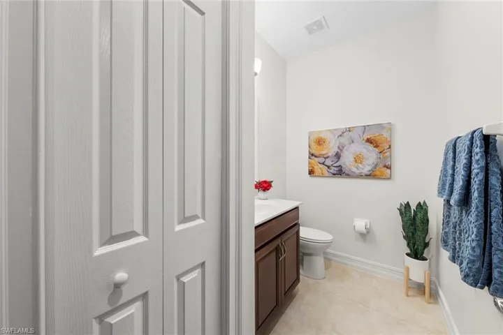 Linen closet in half bath