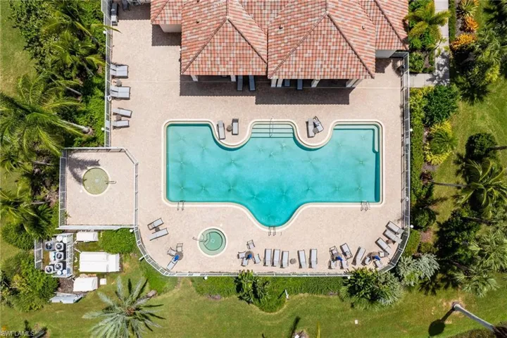 Aerial view of Community Pool with hot tub