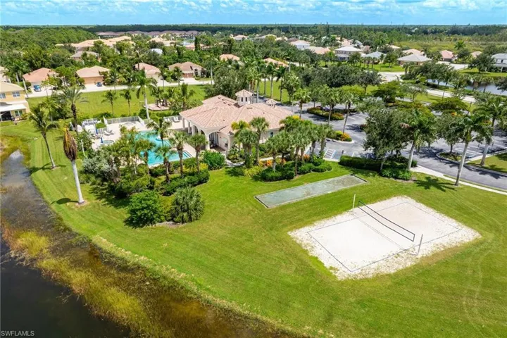 Aerial view of Volleyball court