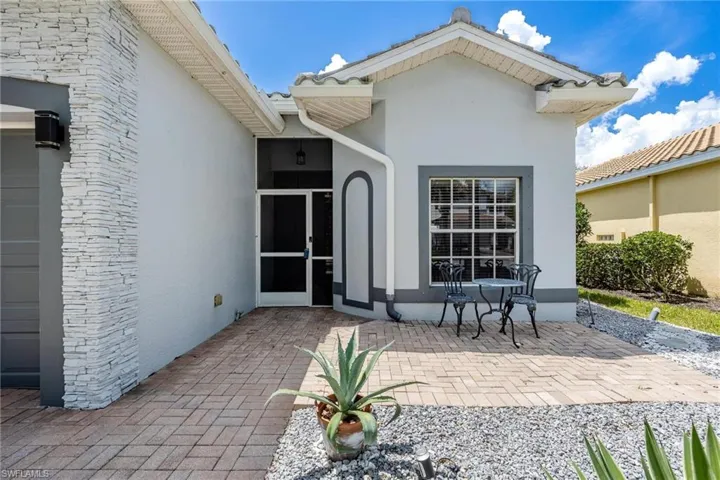 Paved walkway to front door