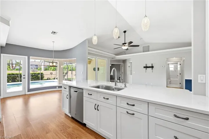 Updated kitchen with Quartz countertops and stainless appliances
