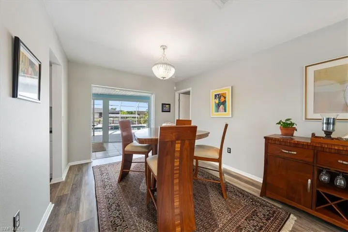 Dining area with dark