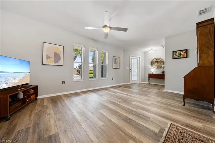 Unfurnished living room featurin