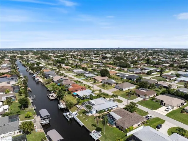 Aerial overview of property's location with a large body of