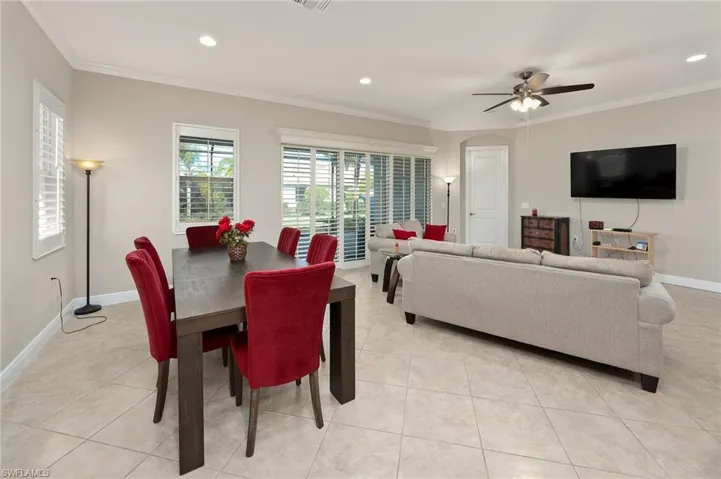 Large dining room and living room open concept