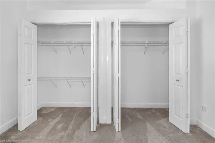 View of closets with ample space for all of your needs