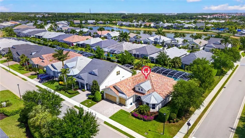 Aerial view of residential area
