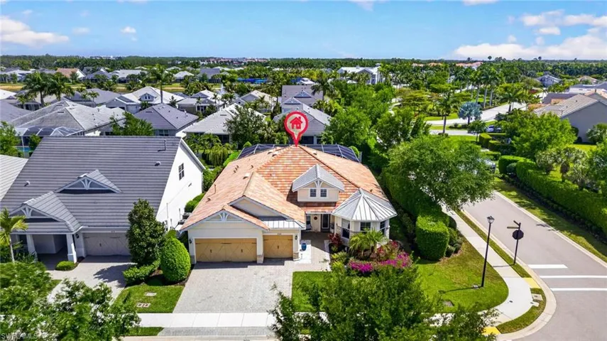 Aerial view of residential area