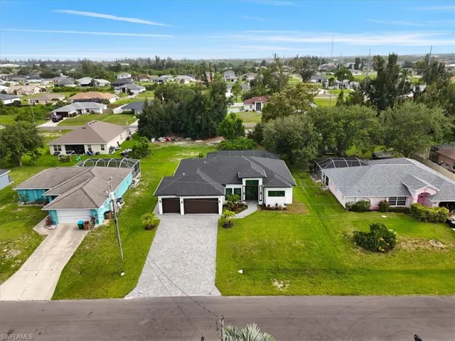 Aerial view of residential area