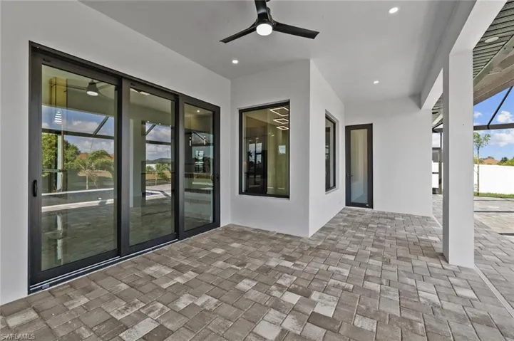 View of patio / terrace featuring a ceiling fan