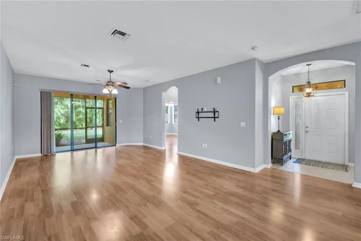View of Living Room and entry way from the Kitchen