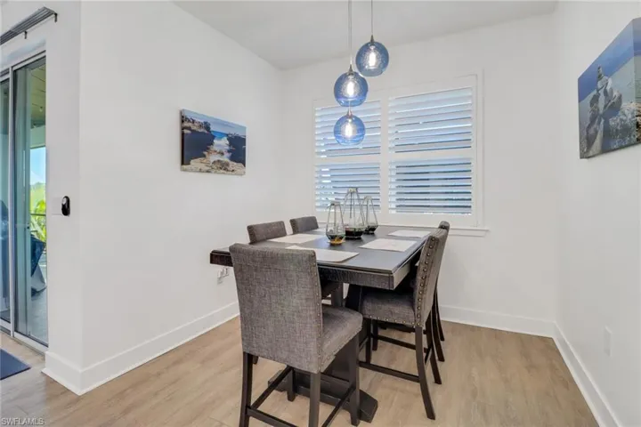 Dining space featuring light hardwood / wood-style floors