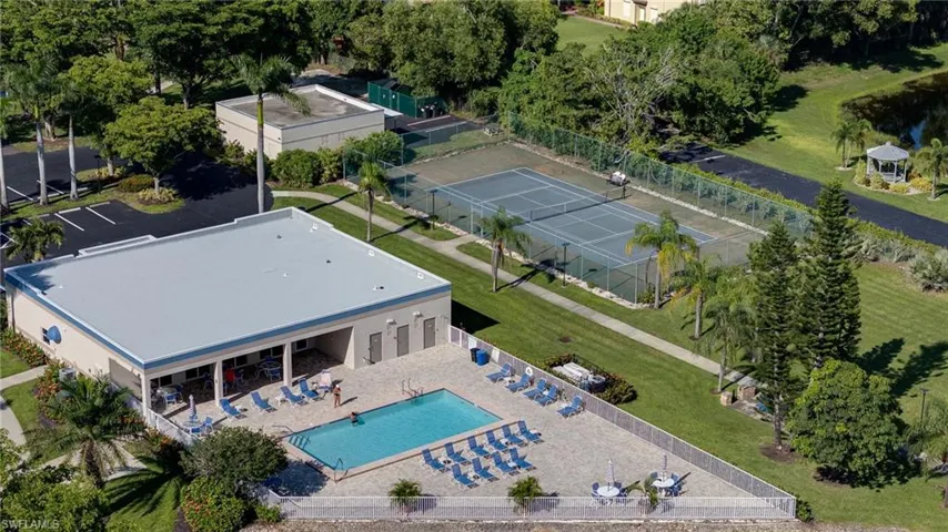 Bird's eye view of a pool