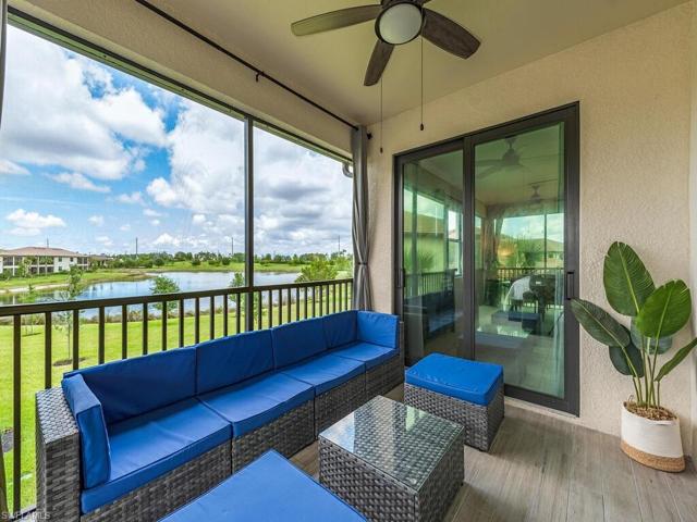 Glass impact proof windows and doors open to atranquil lanai with lake view and breathtaking sunsets, perfect setting to relax and unwind