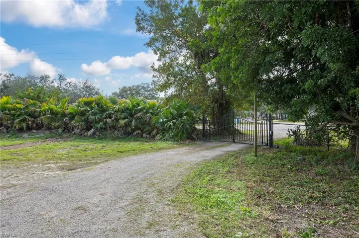 Gated back entrance with keypad