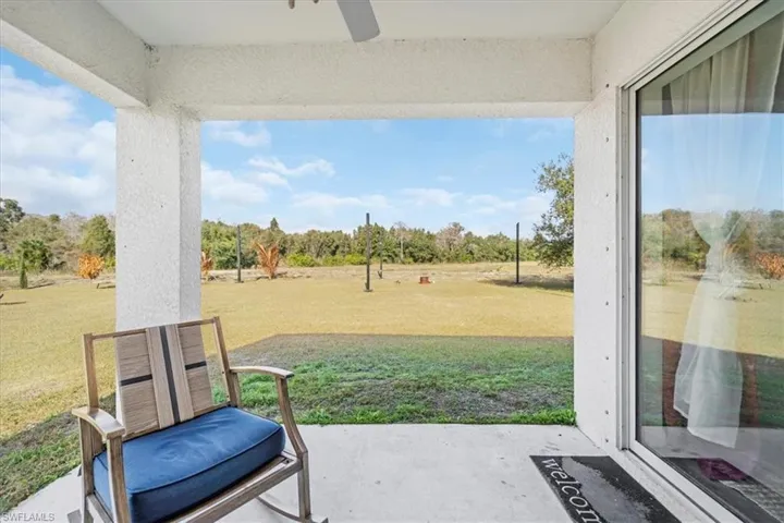 View of patio / terrace featuring ceiling fan