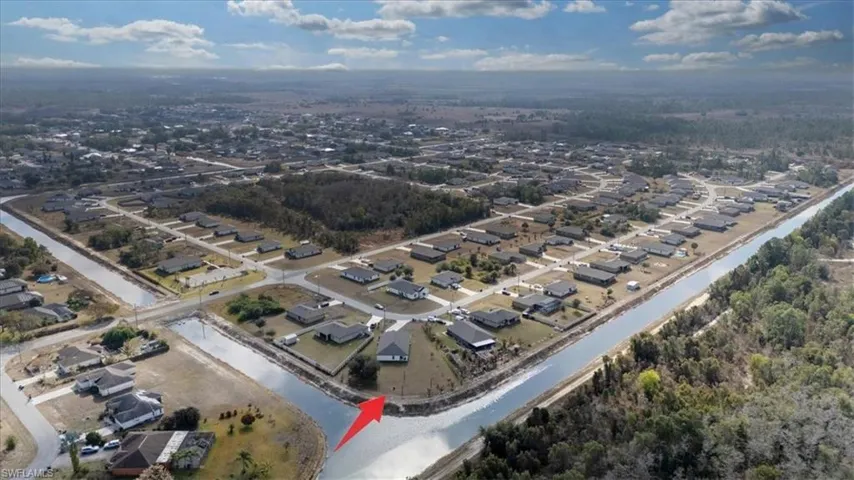 Aerial perspective of suburban area