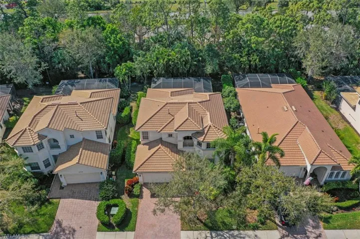 Aerial perspective of suburban area