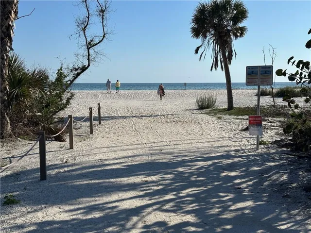 View of water feature with a view of the beach