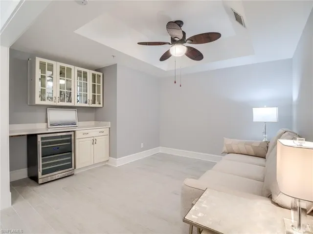 Spacious Den with a Wine Cooler!
