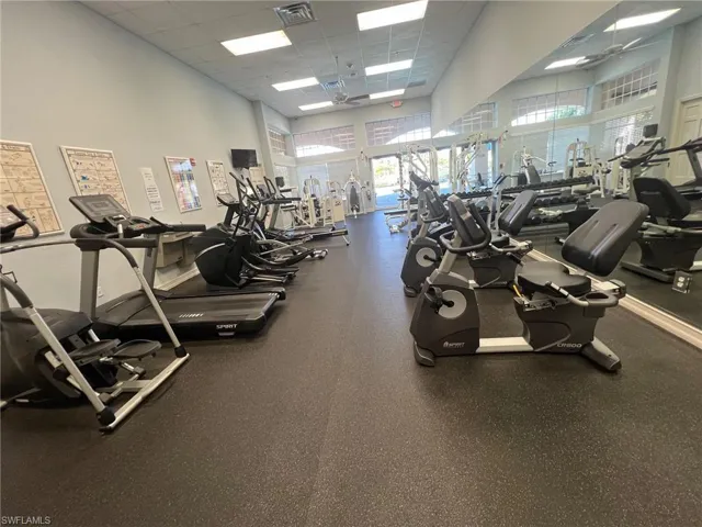 Gym featuring a paneled ceiling
