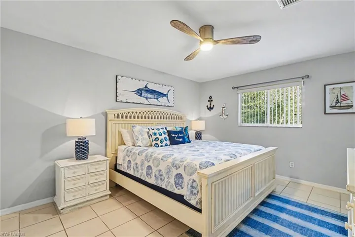 Neutral wall palette with tiled flooring