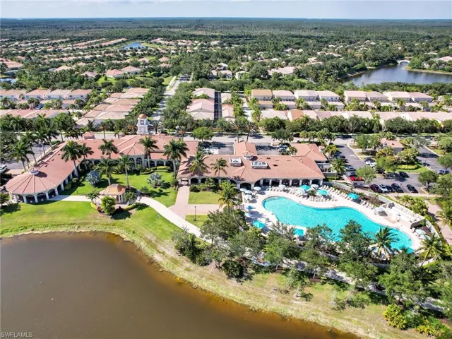 Bird's eye view featuring a water view and a residential view