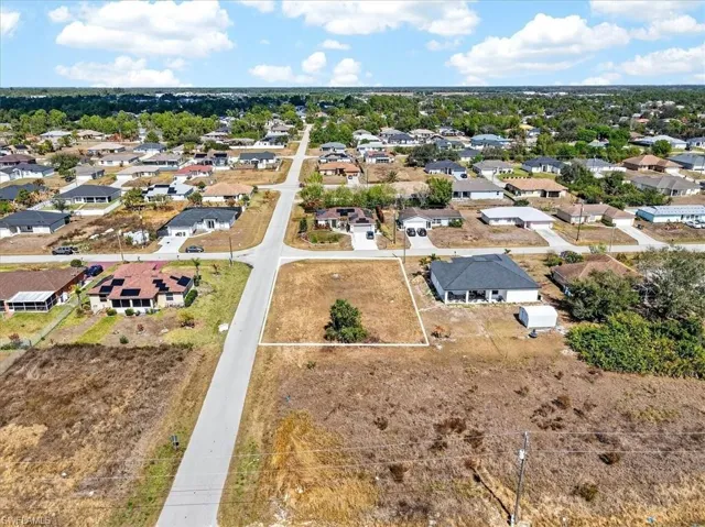 Aerial perspective of suburban area
