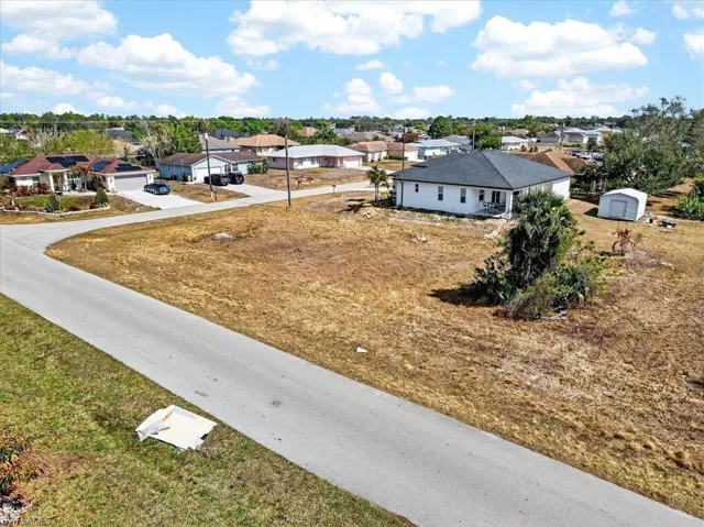 Aerial perspective of suburban area