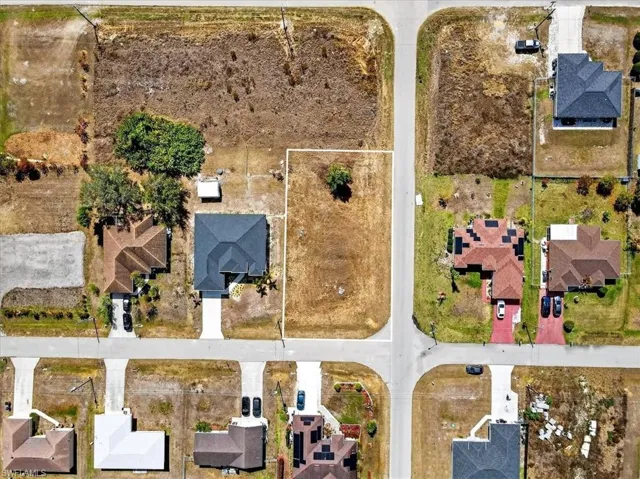 Aerial perspective of suburban area
