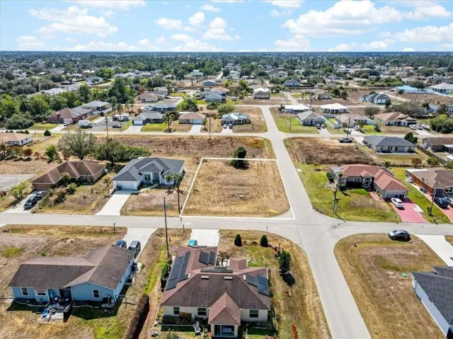 Aerial view of residential area