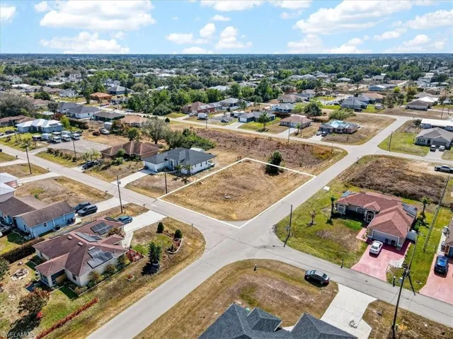 Aerial perspective of suburban area