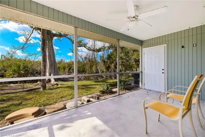Screened lanai looking at River