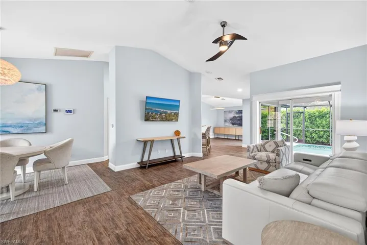 Open floor plan with spacious living room