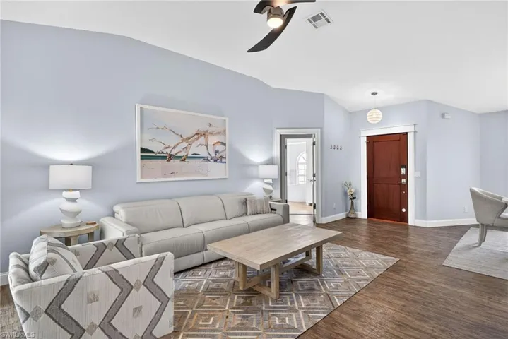 Open floor plan with spacious living room