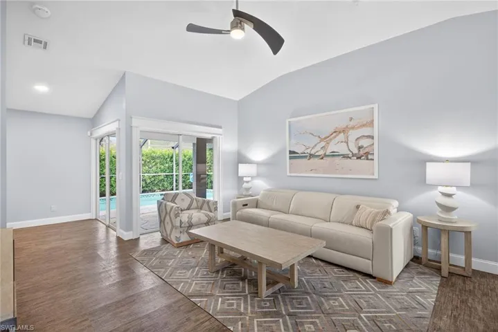 Open floor plan with spacious living room