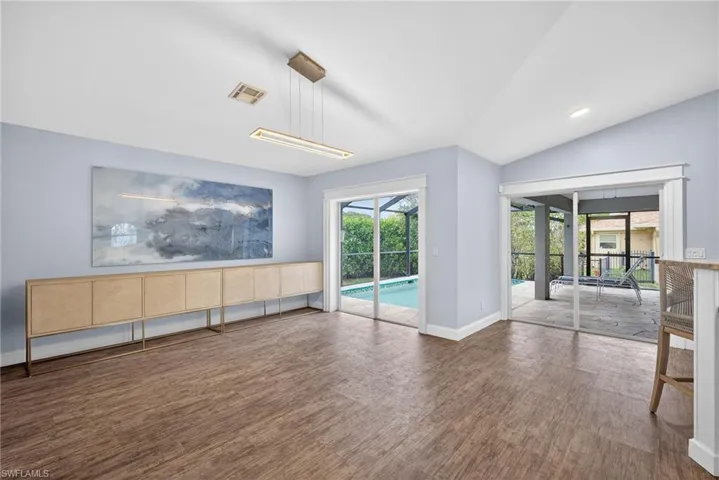 Dining/sitting area near pool