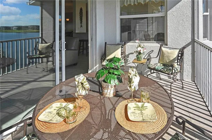 Balcony with a water view
