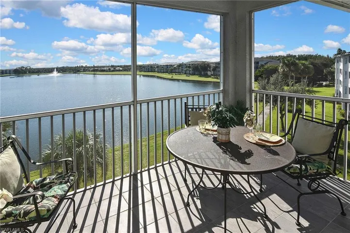 Balcony with a water view