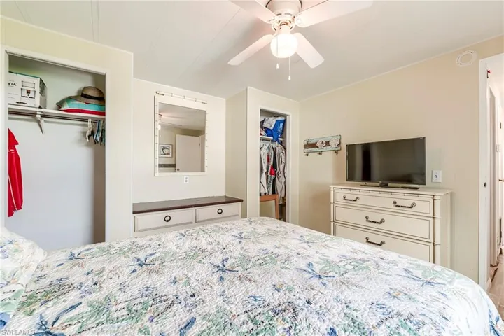 Bedroom with a ceiling fan