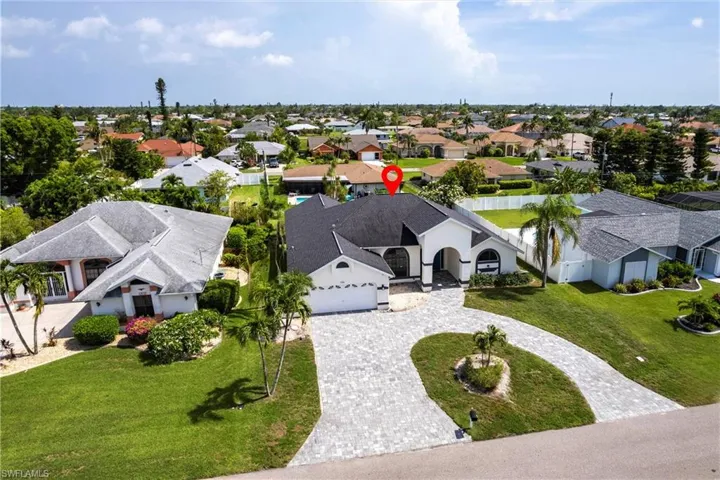 Aerial view of residential area