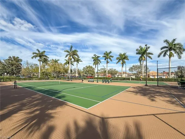 View of sport court with fence