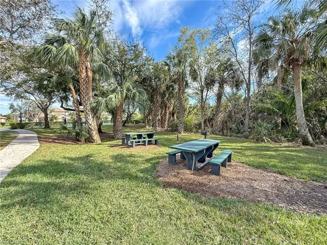 View of property's community featuring a lawn