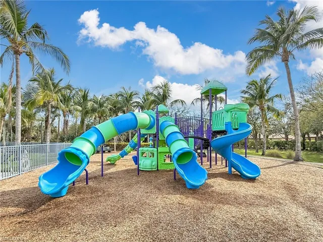 Community playground with fence